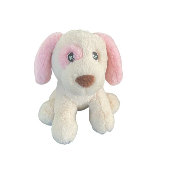 Aurora Eco Nation Plush Puppy Dog Stuffed Animal Soft Toy 10" Pink & White - Picture 1 of 9